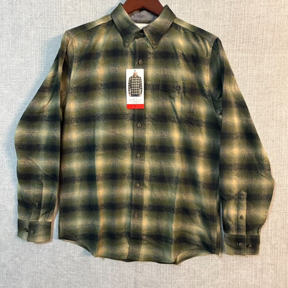 Weatherproof Vintage Men's Flannel Shirt, Multi (Brown), Size M